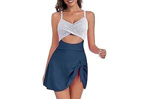 Women One Piece Swimdress for Flattering Tummy Control
