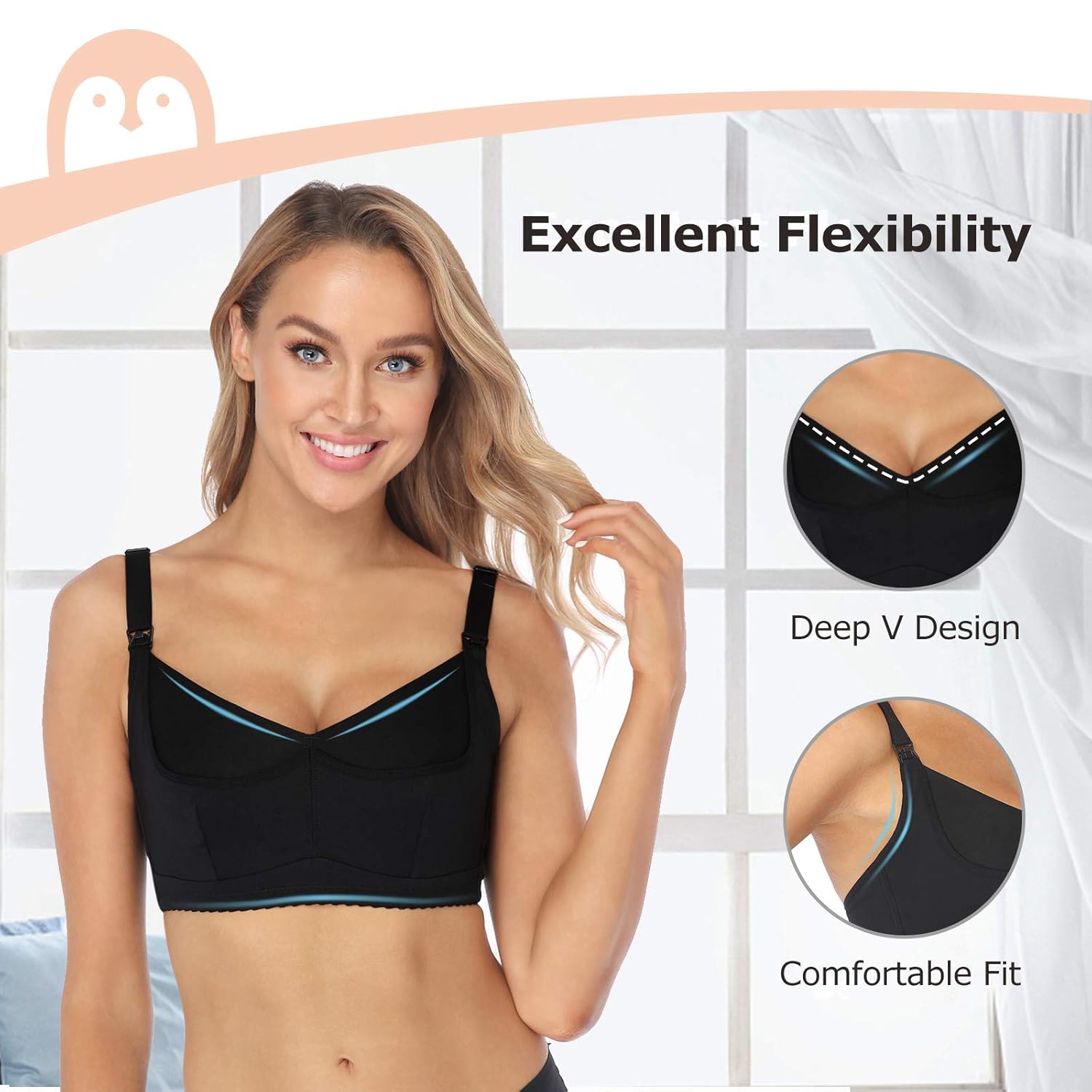 Momcozy Pumping Bras Hand Free for Women, Deep V Breast Pump Bra Patented All-in-One Nurisng and Pumping Bra with Nursing Pads All Day Wear for Spectra, Lansinoh, Philips Avent : Baby