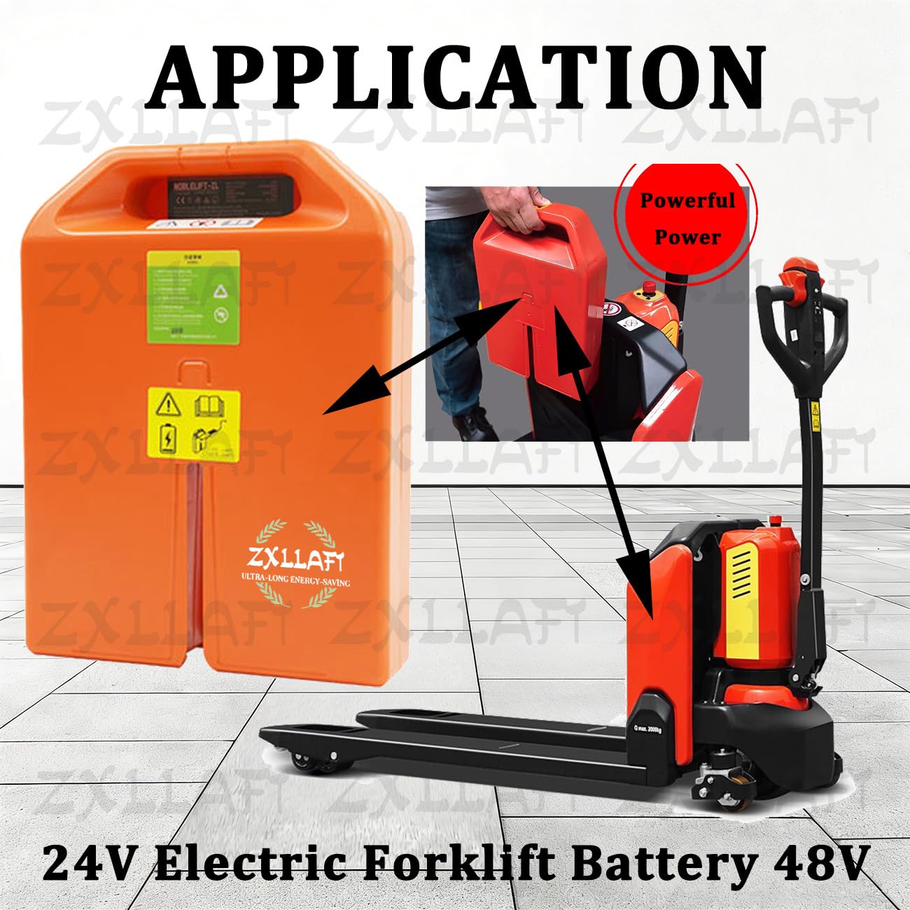 24V Batteria Transpallet Elettrico 48V Batteria al Litio 20Ah 36Ah Batterie Carrelli Elevatori Elettrici Batterie LiFePO4 per Sollevatore Telescopico PTE15N
