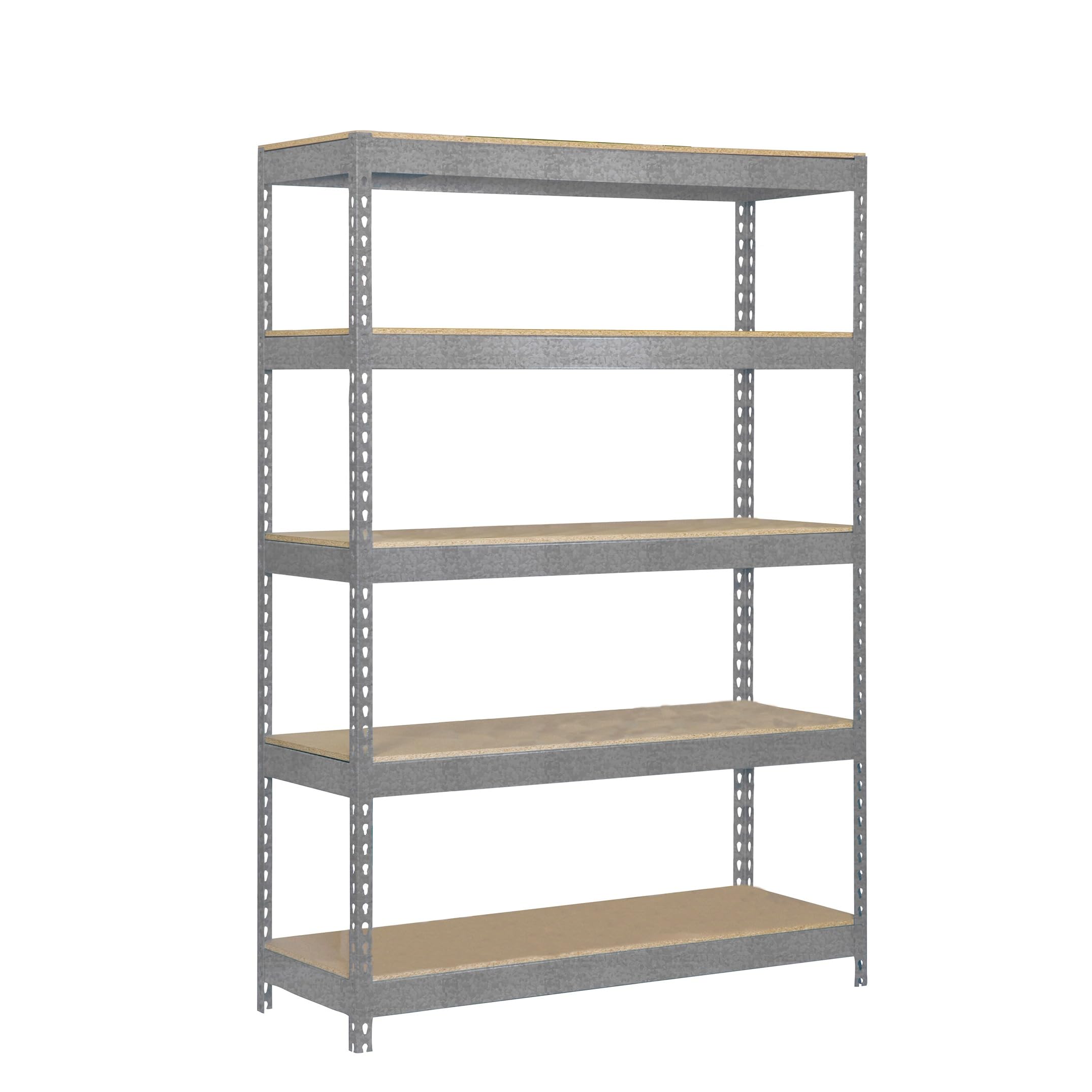 Simon Rack Estanteria Industrial, 2000x1200x600 mm, 300 kg de Punto Flexión, 5 Estantes Madera, Estanterias Almacenaje, Estanterias Metalicas, Galvanizado/Madera - SimonTaller