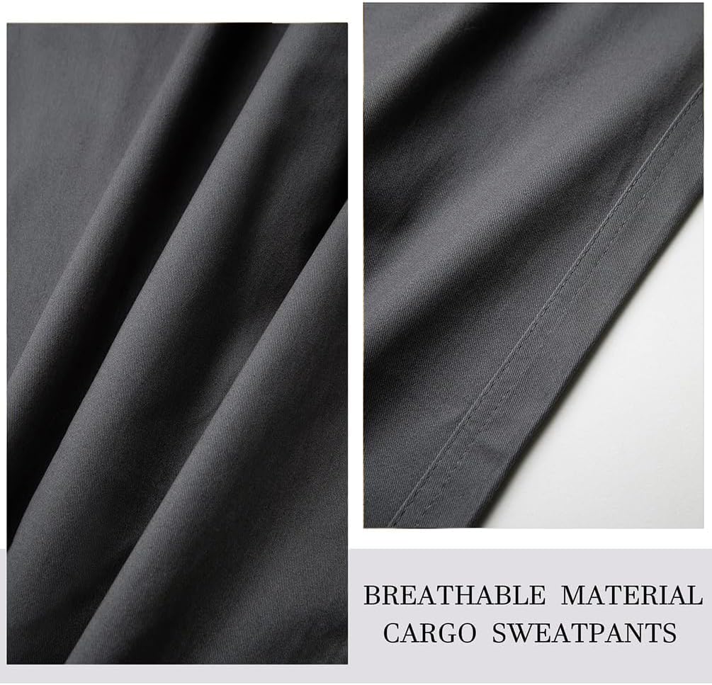 THWEI Mens Cargo Pants Casual Cotton Jogger Multi Pockets Outdoor Hiking Work Sweatpants - Image 7