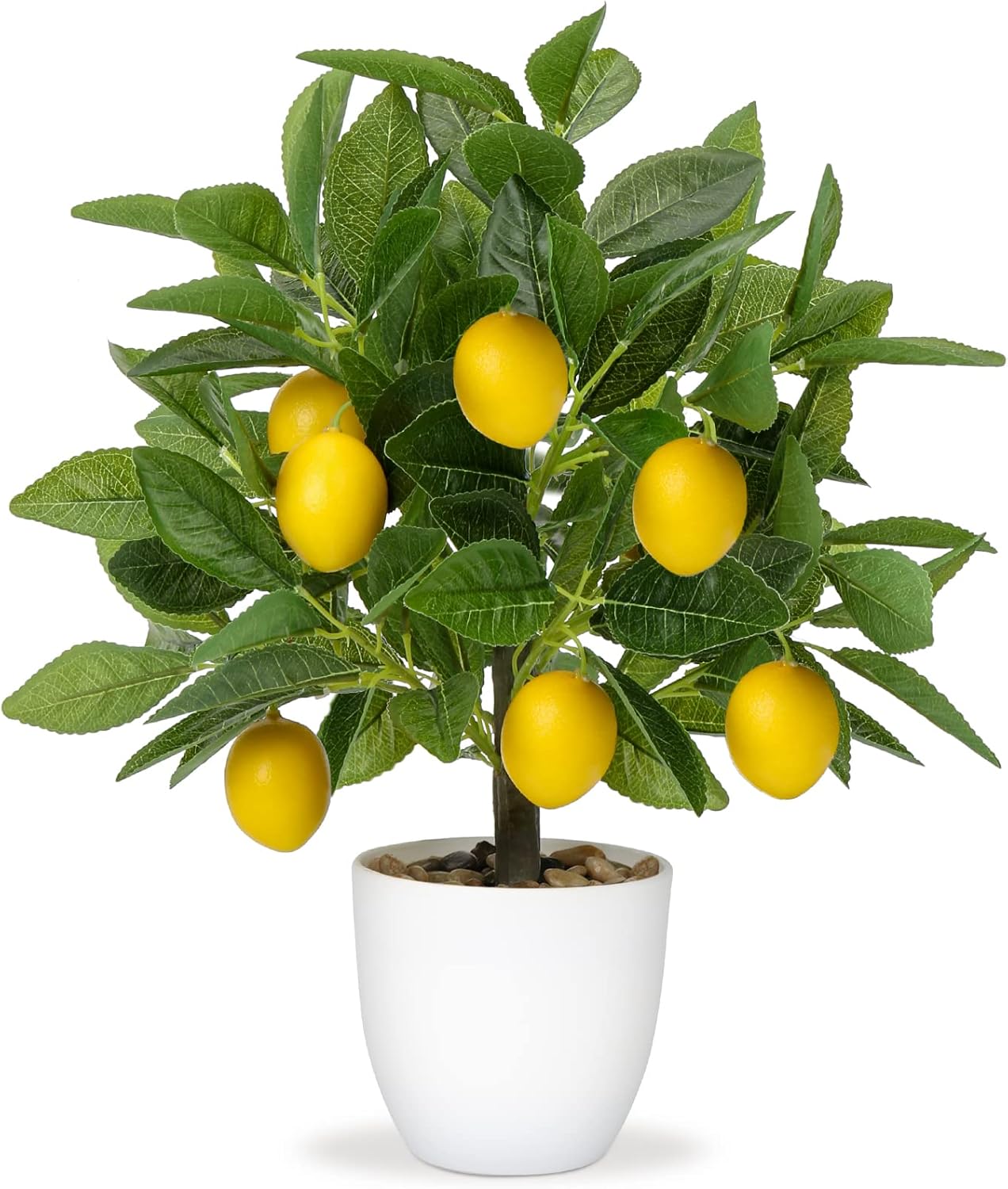 Hollyone 40CM Artificial Lemon Plant in Pot, Fake Potted Lemon Plant