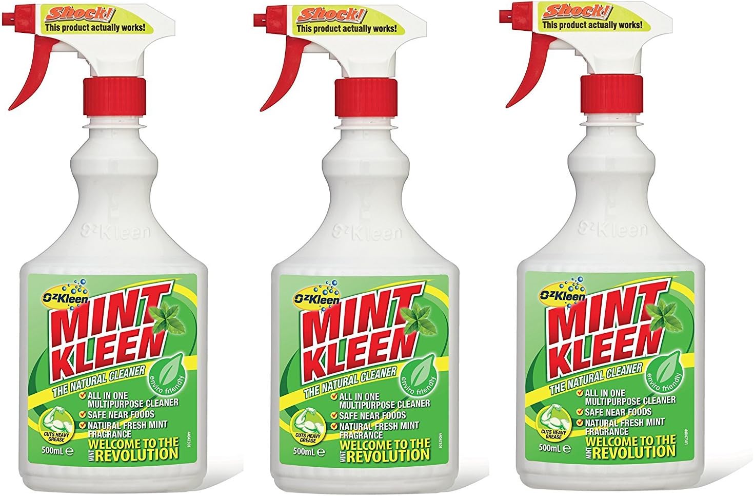 Ozkleen Mint Kleen Environmentally-Friendly All-Purpose Cleaner 500ml Pack of 3