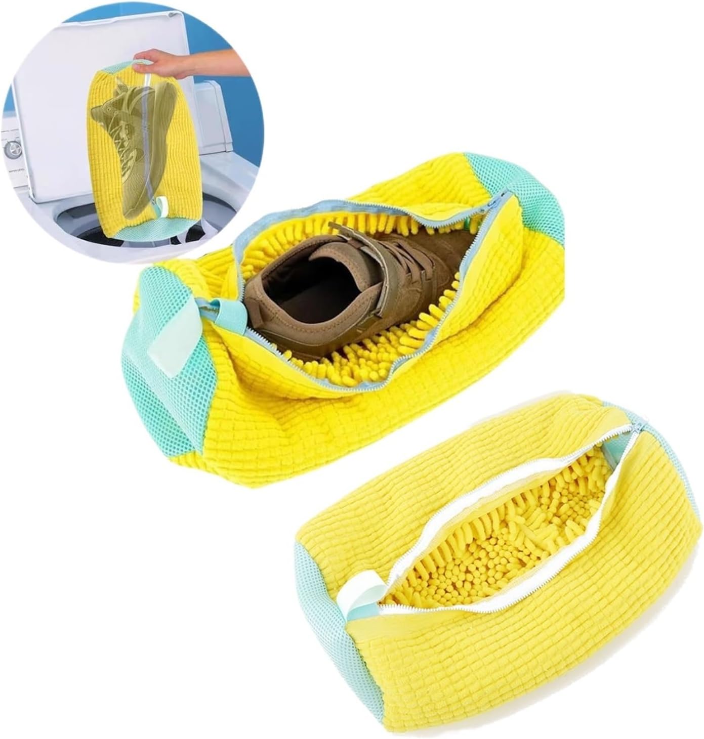 1/2PCS ウォッシュバッグ パッド入りネット ランドリーシューズプロテクター 家庭用洗濯機対応 シューズバッグ 洗濯バッグ 乾燥