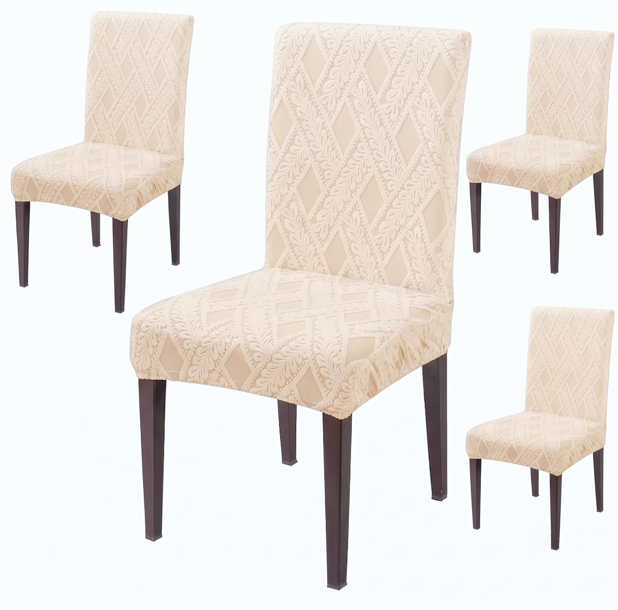 Styleys Dining Chair Covers - Taupe Pack of 6 -8 Styleys Dining Chair Covers - Taupe Pack of 6 -8