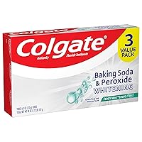 Vista 4 de Colgate Pasta de dientes blanqueadora de bicarbonato de sodio y peróxido, rayas de menta escarchada, 6.0 onzas (paquete de 3)