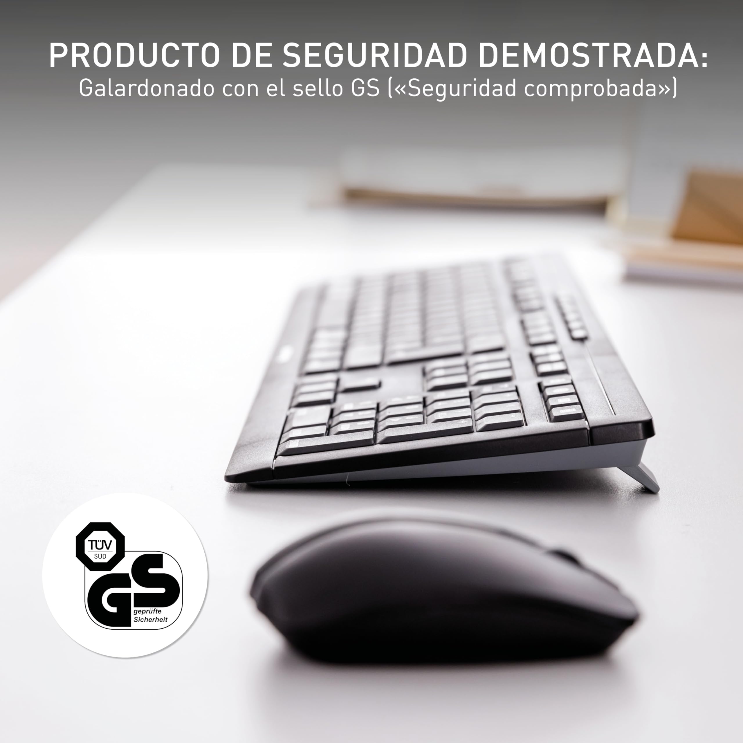 CHERRY STREAM DESKTOP RECHARGE, Pack de Teclado y Ratón Inalámbricos, Distribución de Teclado Alemán (QWERTZ), Radiofrecuencia 2,4 GHz, Teclas Silenciosas, Recargable, Negro