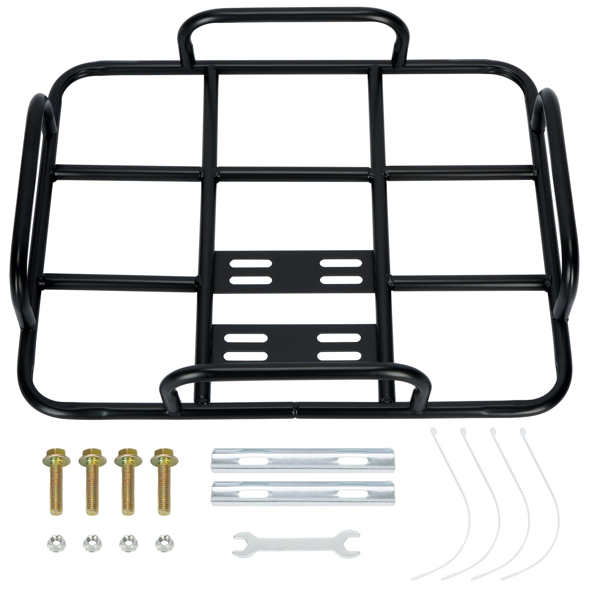 awagas Food Delivery Box Rack Rear Grille, 80kg Loading Delivery Food Box Rack with Guardrail Delivery Food Bag Rack Universal for Motorcycle Electric