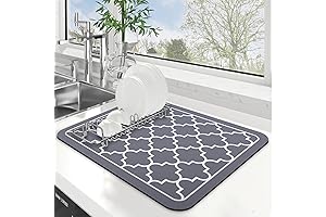 Highly Absorbent Dish Drying Mat for Kitchen Counter: WISELIFE Drying Mat