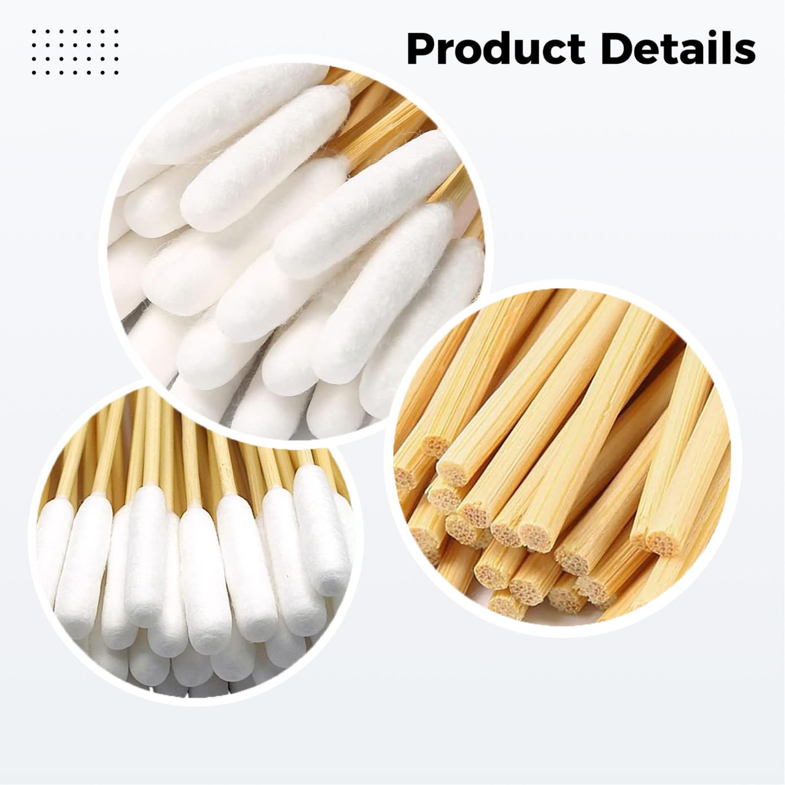 500 cotons-tiges pour le nettoyage des oreilles de chien, 15 cm de long, grand embout coton, tige en bois, pour soins des plaies des animaux, nettoyage, usage sûr