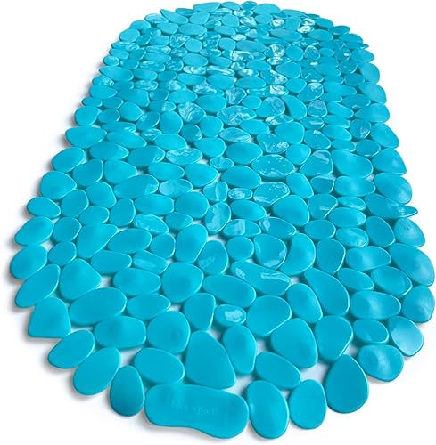 Miniatura 29 de Tapete antideslizante para bañera/ducha "Pebbles" de 27.5 x 14 pulgadas, rectangular, no tóxico, seguro, limpio, lavable a máquina, agarre y drenaje