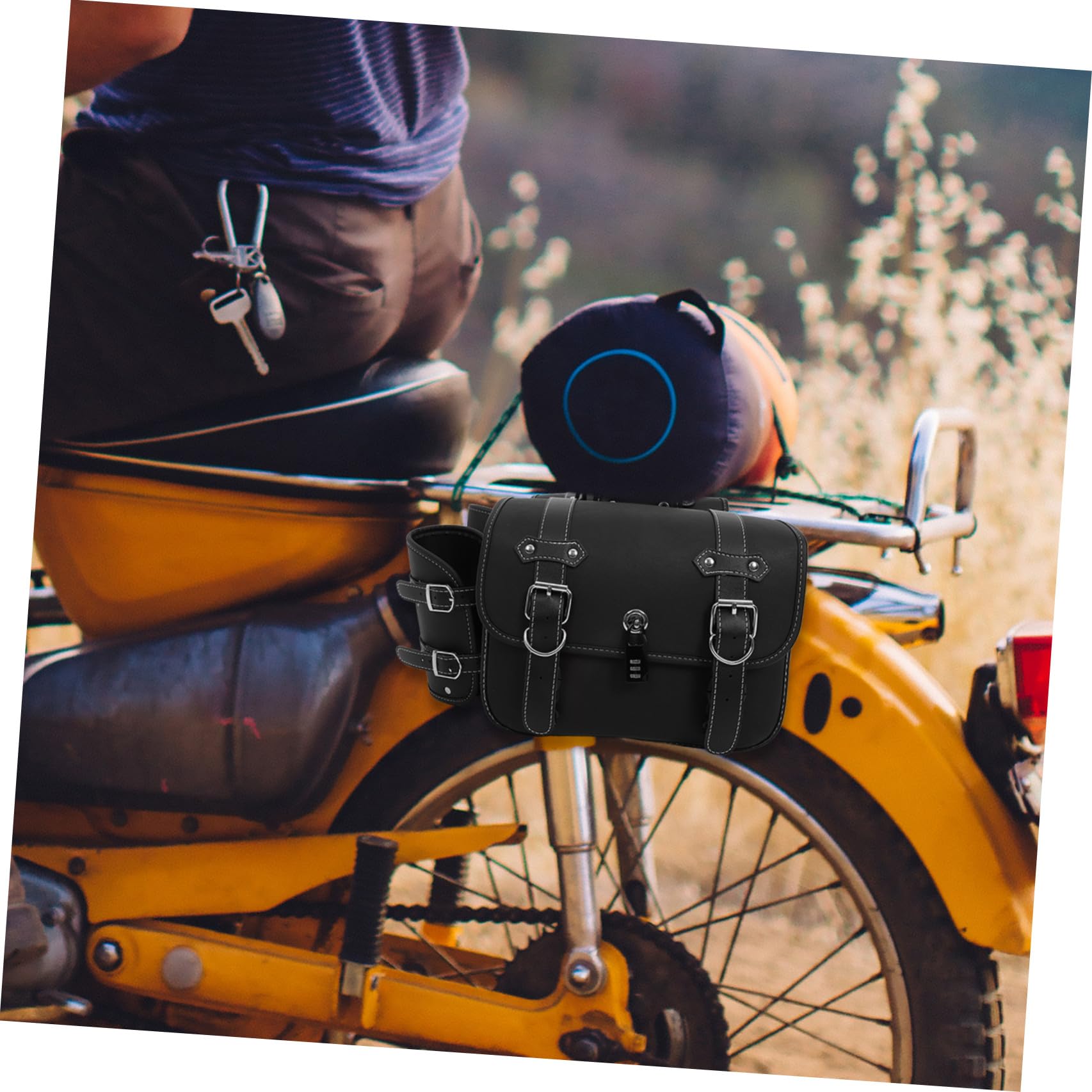 Hemobllo Motorcycle Side Pouch Leather Saddlebag Set Hanging Bags for Motorbike Storage And Travel Accessories