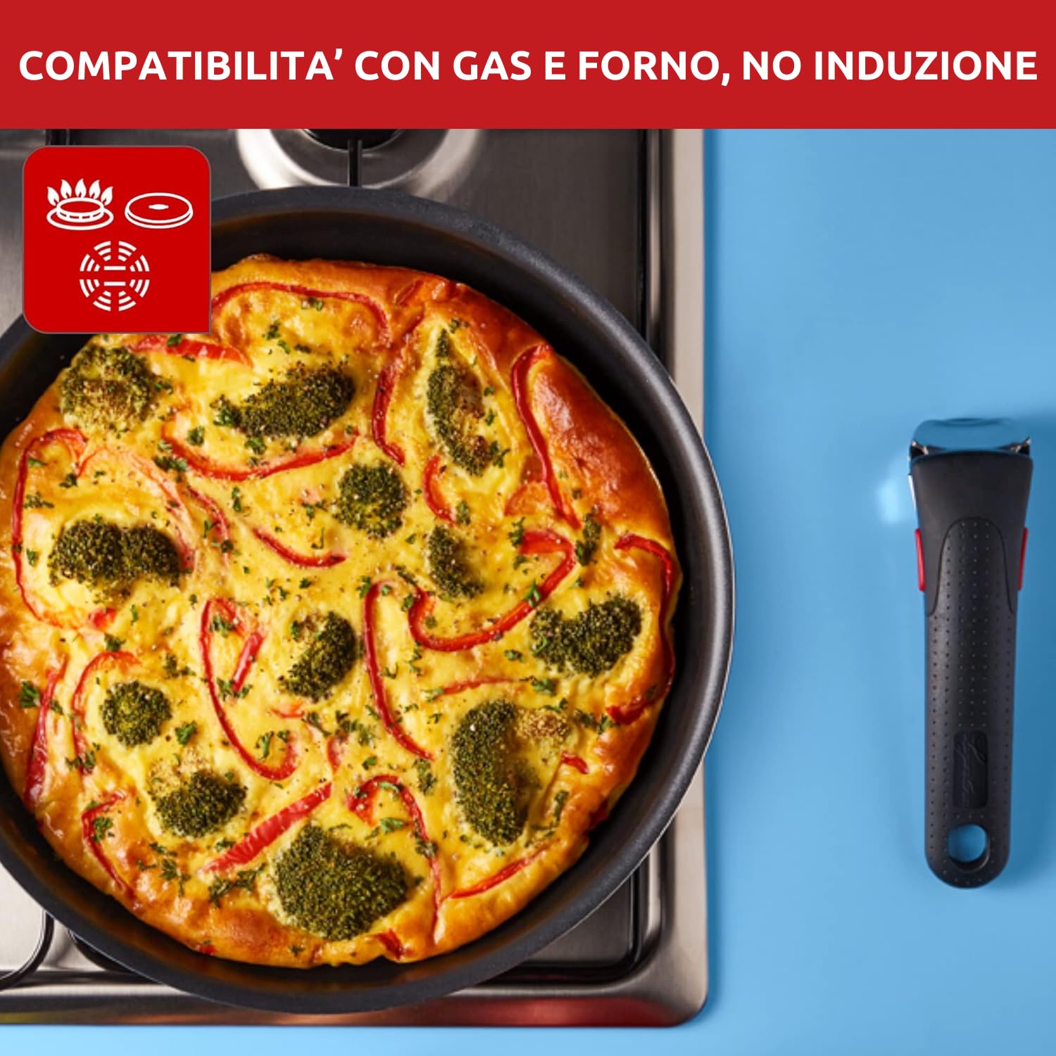 Lagostina Ingenio Easy Start Set 13 Pezzi, Set di Pentole in Alluminio per Gas e Forno, 2 Casseruole, 2 Padelle, un Tegame, un Wok, 3 Coperchi Vetro, 3 Coperchi Plastica, un Manico Removibile