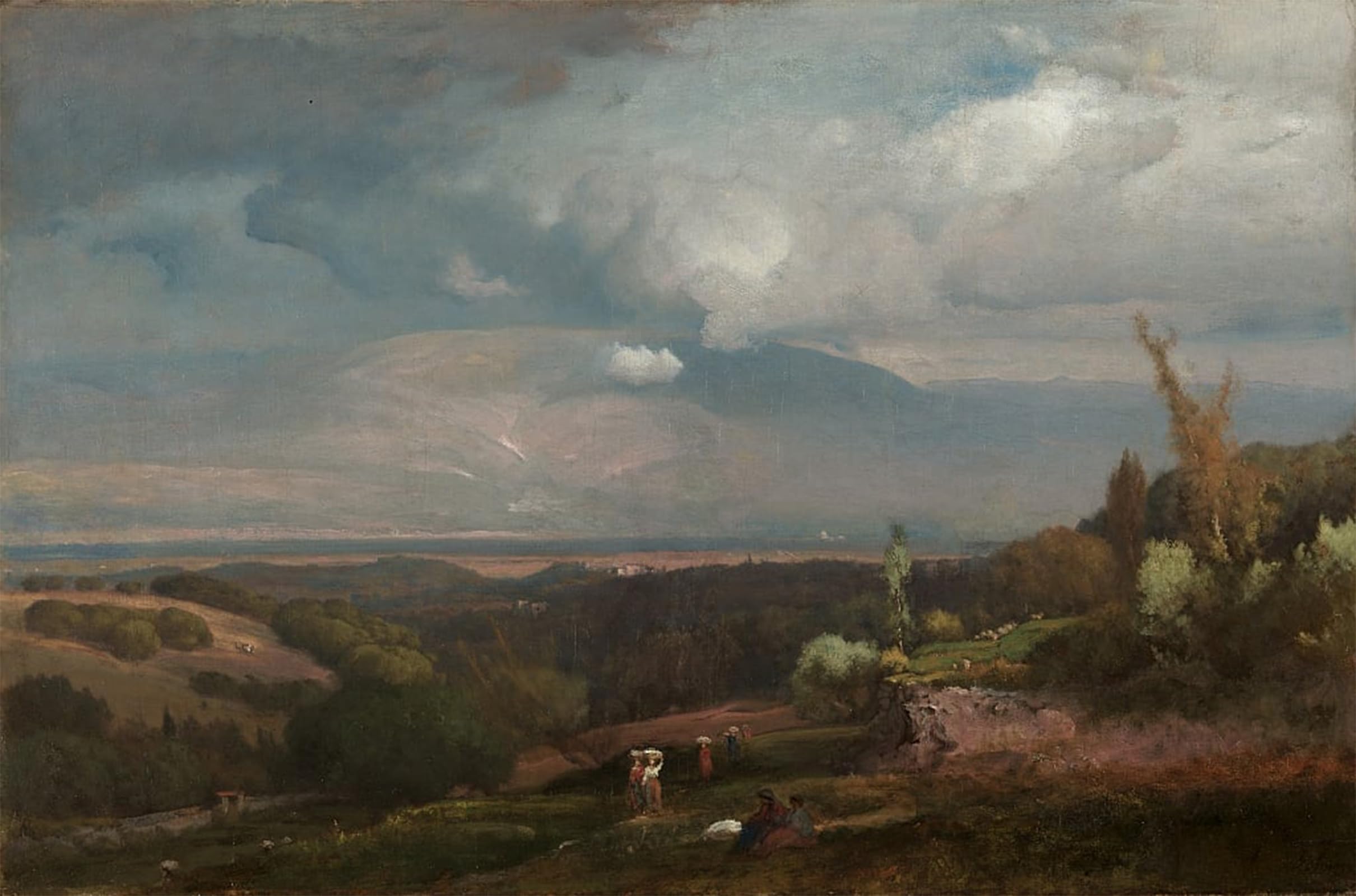 ARTXLXXBN Famous Painting Art Wall Decor Abstract Art Picture Approaching Storm From the Alban by George Inness Animal Pictures for Home Decor 60x90cm