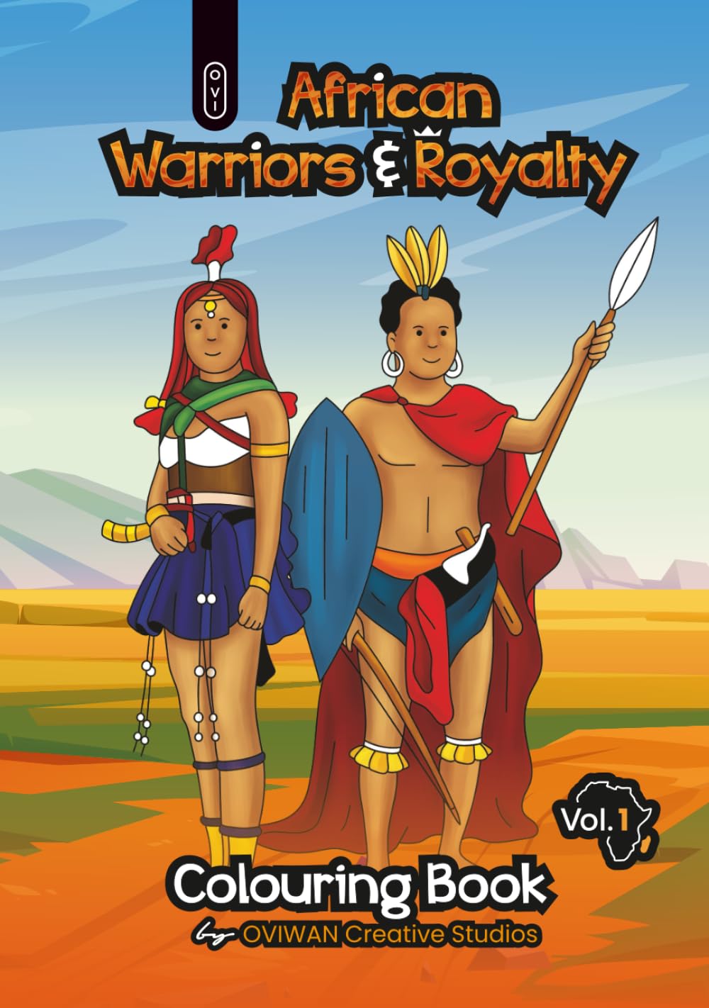 African Warriors and Royalty Colouring Book
