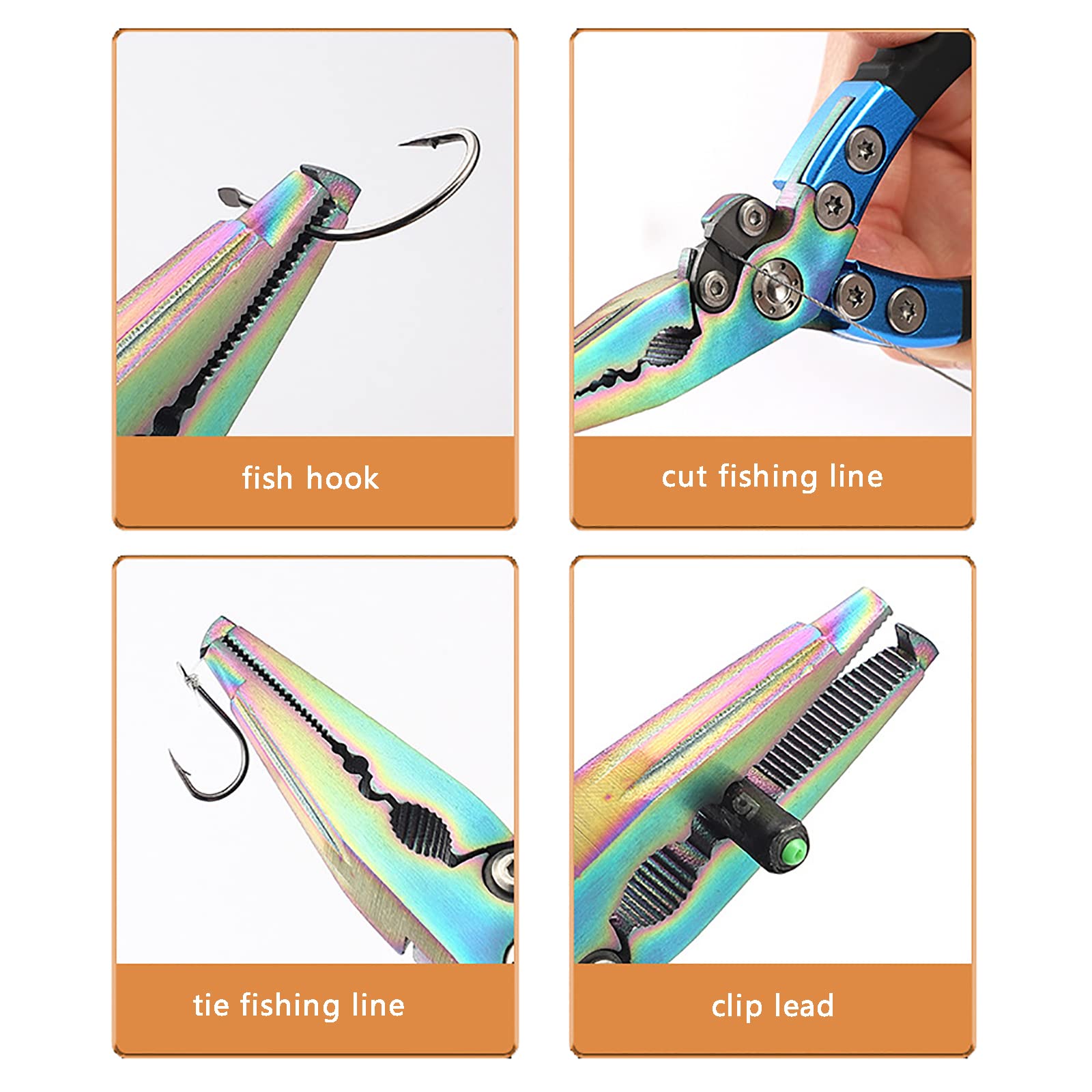 Pince à Leurre Multifonctionnelle Pince Coupante de Pêche Outils de Pêche Clip Plomb Plomb, Attacher la Ligne de Pêche, Couper la Ligne de Pêche