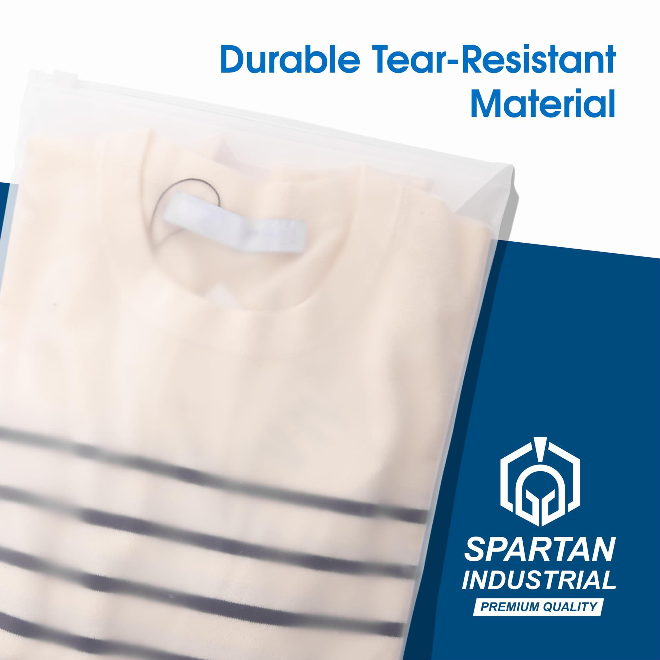 Spartan Industrial - Bolsas de plástico con cierre esmerilado de 3 mil con agujero de ventilación, bolsas de plástico resellables para ropa, camisetas, leggings de 8 x 10 pulgadas (500 unidades)
