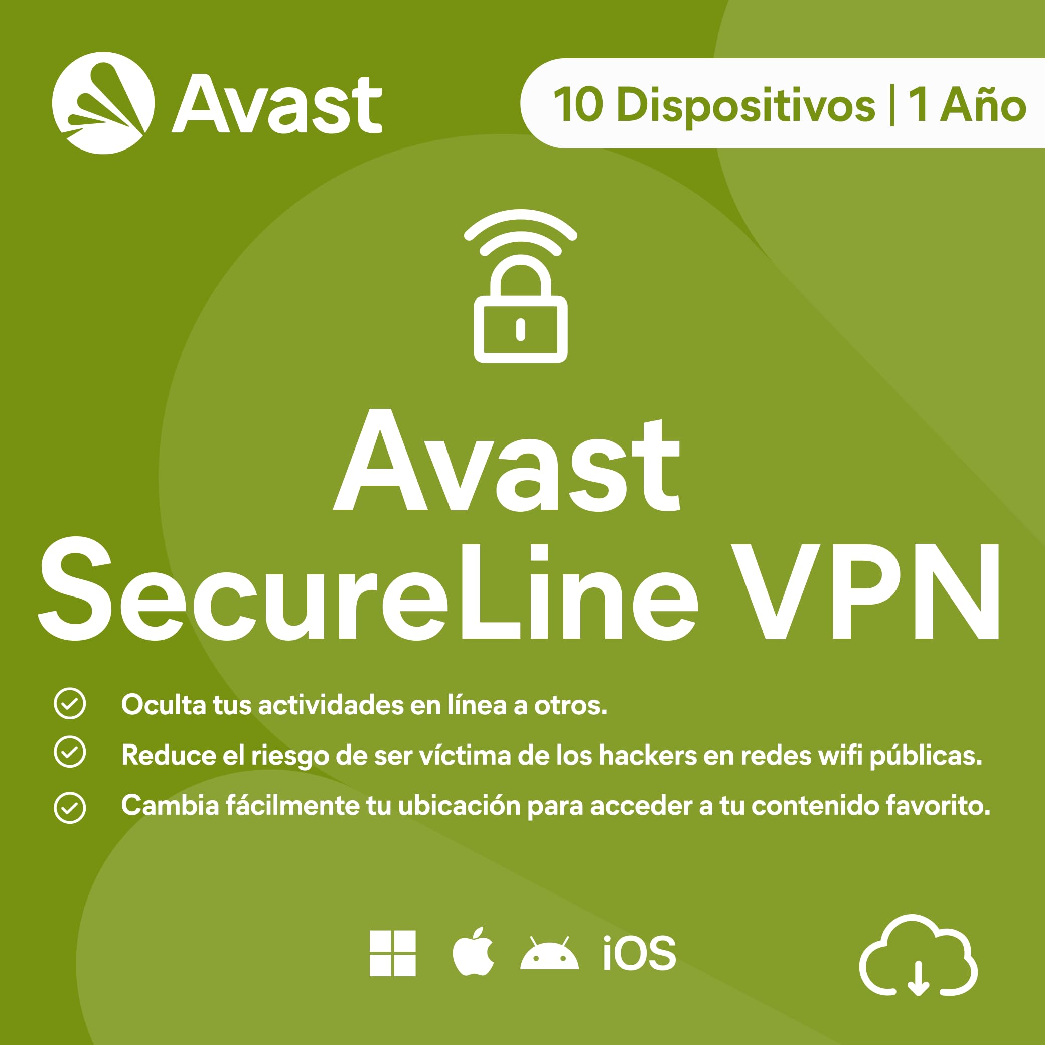 Avast SecureLine VPN 2026 | 10 Dispositivos | 1 Año | Descarga digital