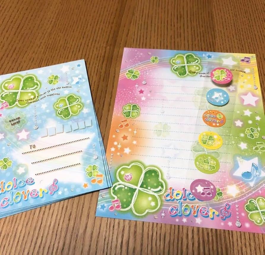 レターセット　平成　レトロ　クローバー　スイーツ　ロック　マカロン Amazon.co.jp: レターセット 平成 レトロ クローバー スイーツ