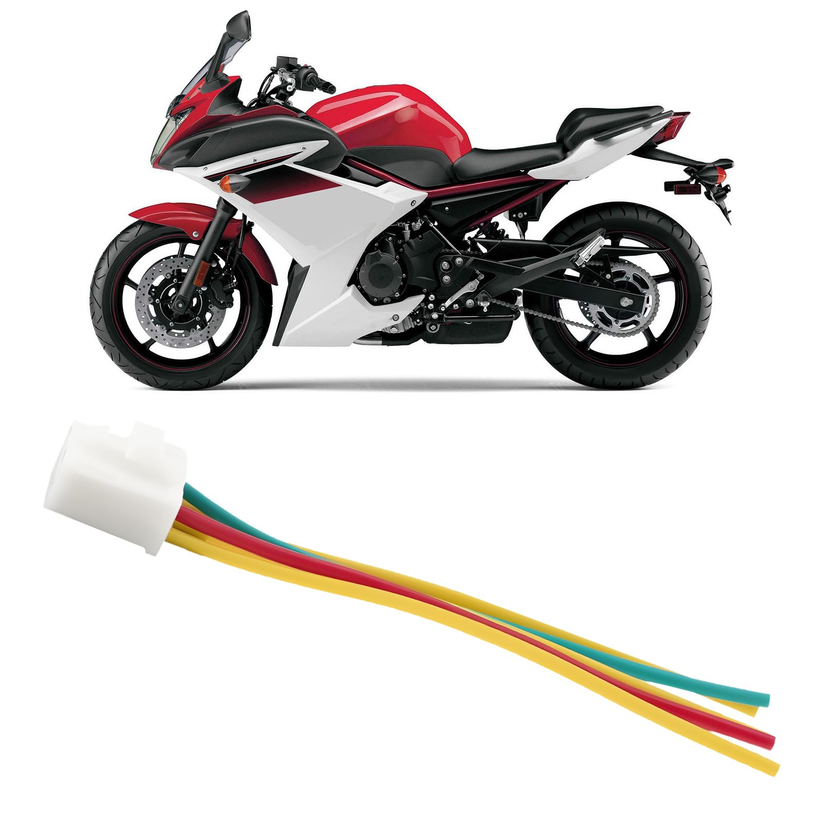 2 wtyczki do 5-pinowego regulatora i prostownika kompatybilne z AMAHA YZF R6 R6S FZ6 FZ-6 FZ6R (15 cm)