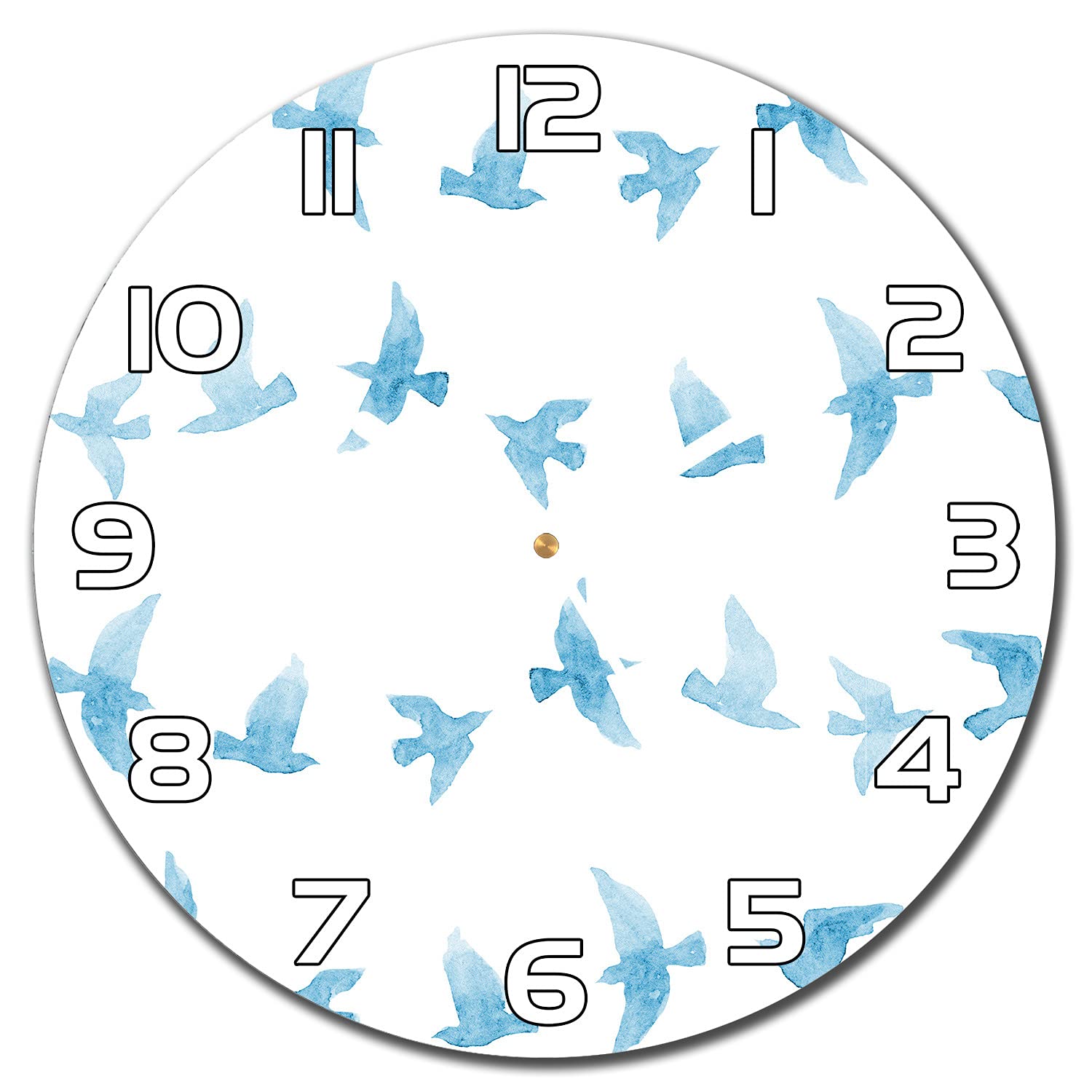 Horloge en verre 30 cm Oiseaux Volants pour salon et cuisine moderne
