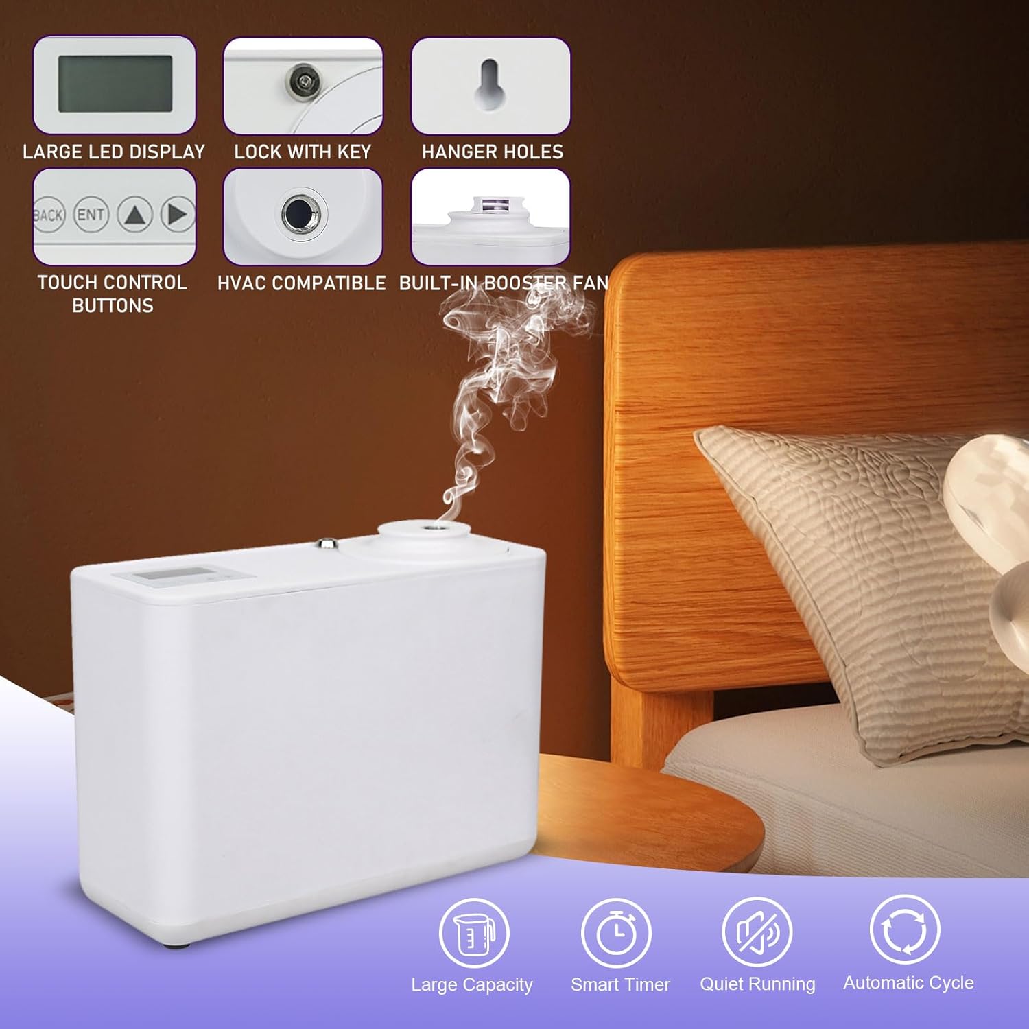Scent Air Machine for Home, Commercial HVAC App Fragrance Machine Oil Diffuser Essential Oils 800ml, Cover Up to 3000 Sq.Ft, Waterless Aromatherapy for Business, Office, Store, Extra Large Room - Image 3