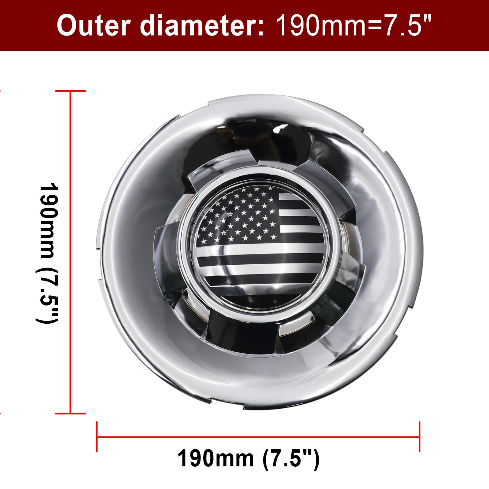 4 szt. 19 cm 19 cm 19.1 cm chromowana czapka środkowa koła z USA gwiazdy i paski flaga naklejka na Tahoe Silverado Avalanche 2009-2014 samochód ciężarówka felga koła piasta kołpaki pokrywa kołpaki