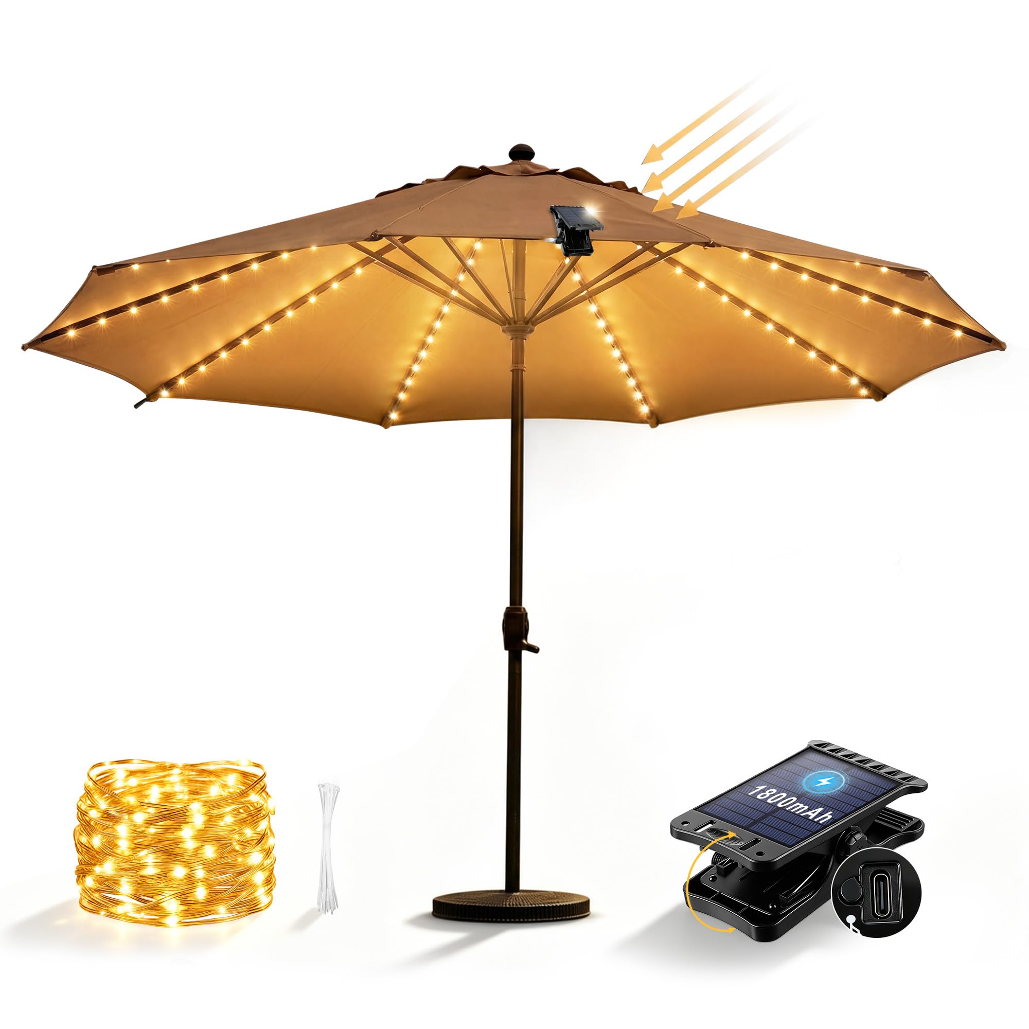 Photo 1 of Enhon Solar Umbrella Lights - Warm White LED, 8 Modes