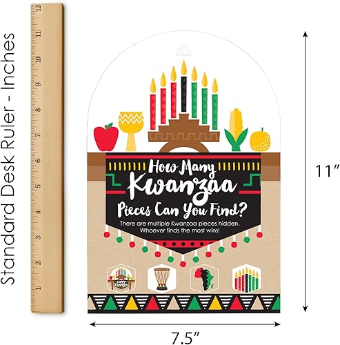 Miniatura 6 de Big Dot of Happiness Happy Kwanzaa - Fiesta de vacaciones de patrimonio africano búsqueda del tesoro - 1 soporte y 48 piezas de juego - Ocultar y