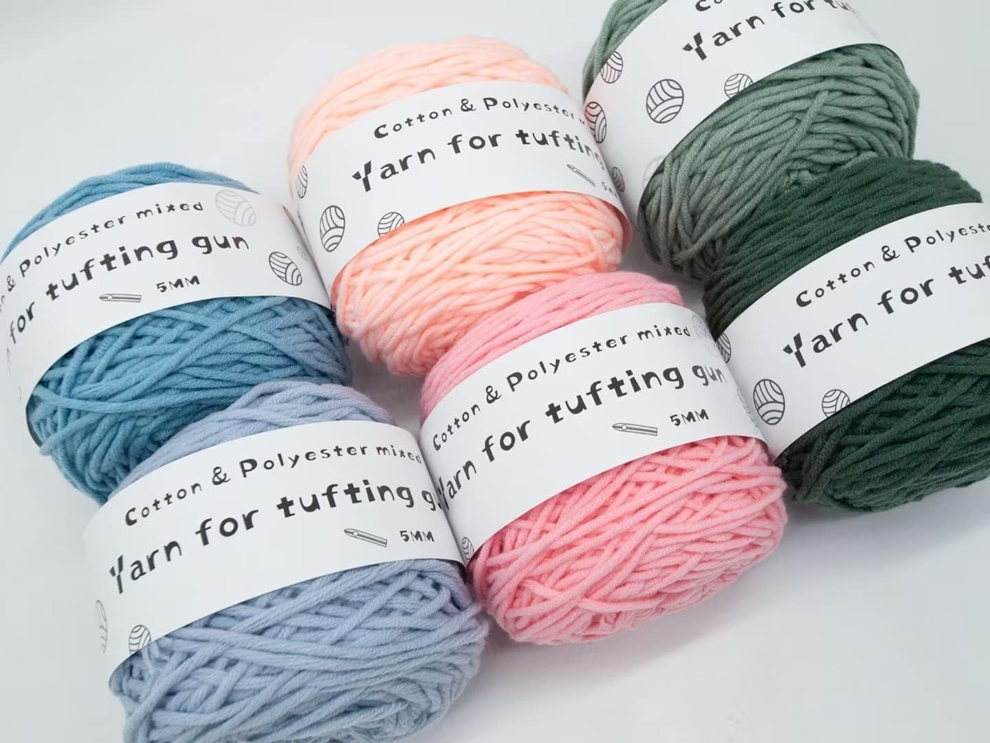 Häkelgarn für getuftete Teppiche, 100 m, 8-lagiges Polyester-Mischgarn, 100 g grobes Strickgarn zum Sticken, verschiedene Farben, ideal für Bastelprojekte