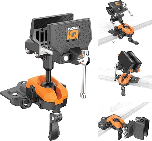 IQ 360° Articulating Bench Vise - Steel & Cast Aluminum, 8-Position Locking Ball & Socket, Handles Up to 130ft-lbs Torque, Pipe Vise with Double Sided Jaws