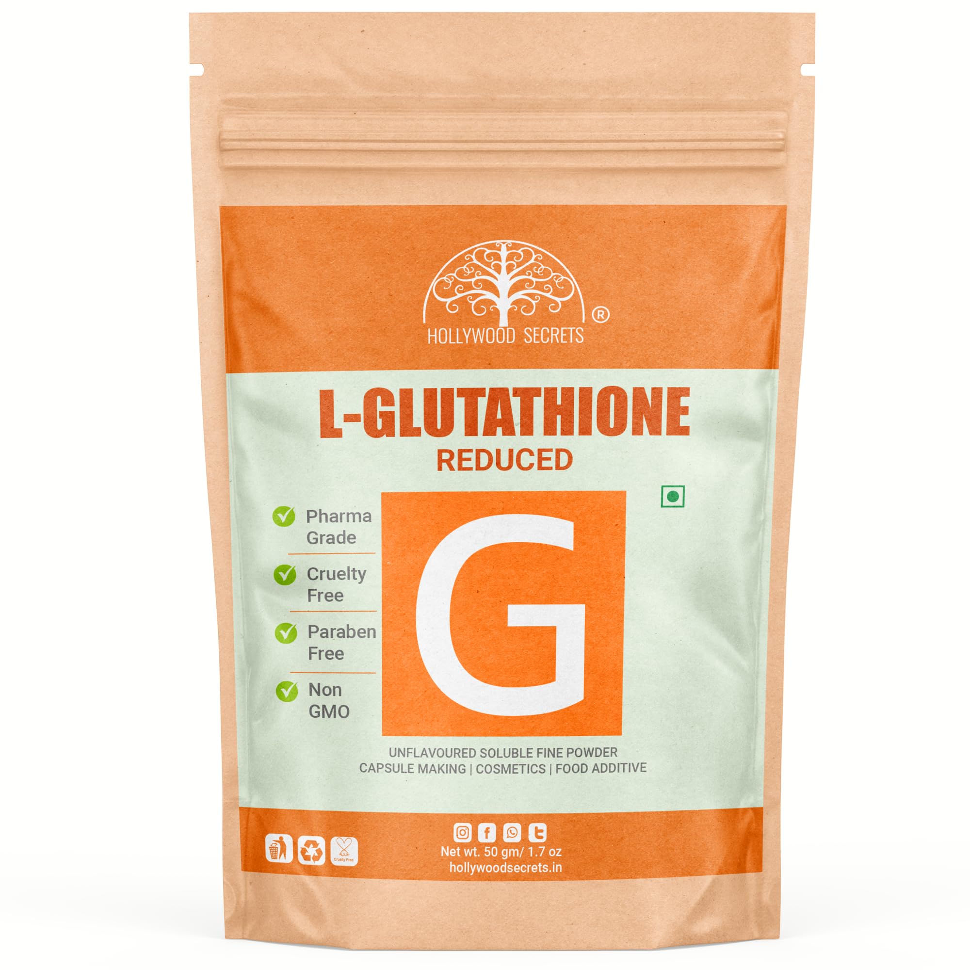 Maximum Strength Reduced L-Glutathione Powder Skin 50 gm