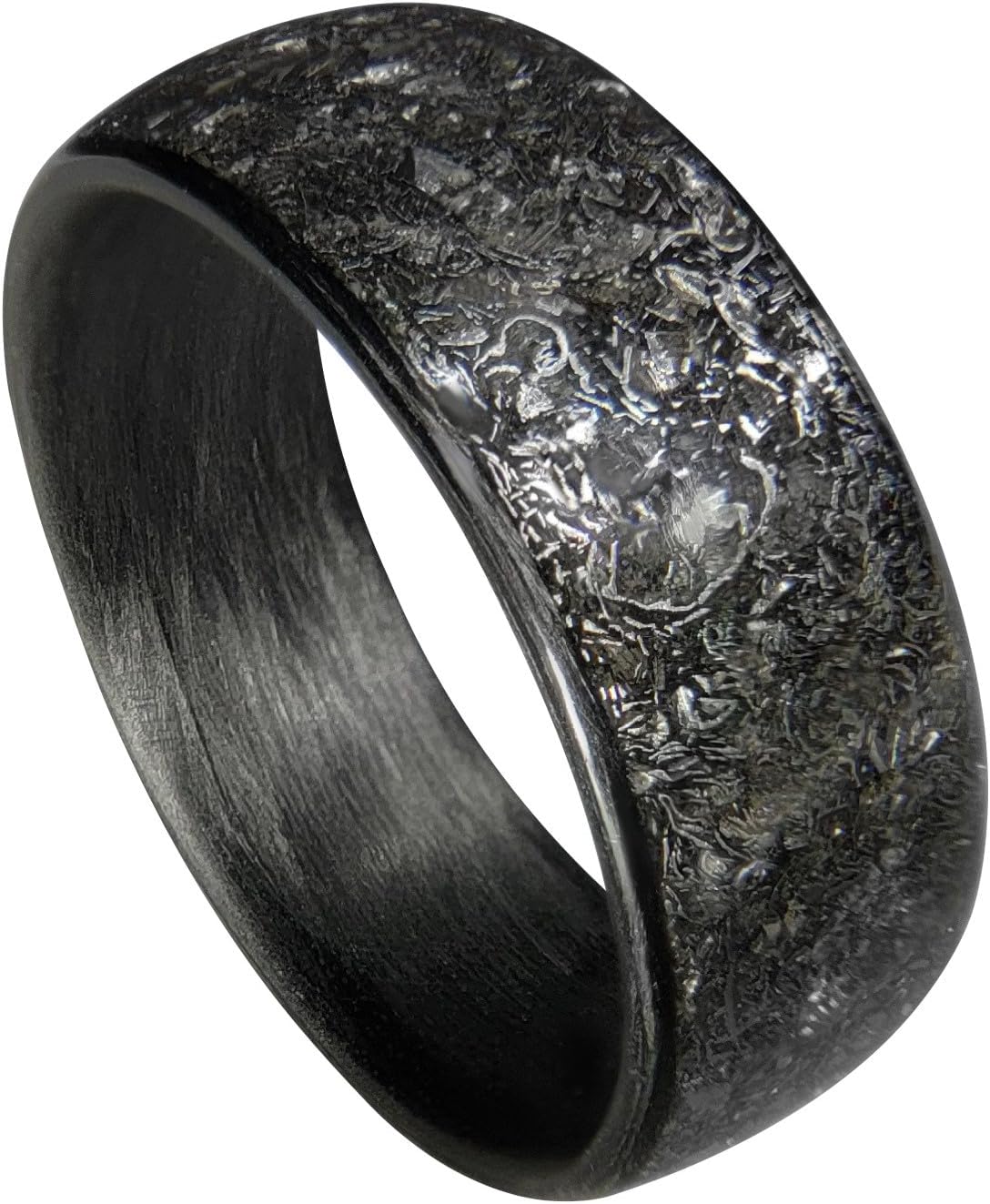 Gibeon Meteorite Carbon Fiber Wedding Ring Handmade in USA