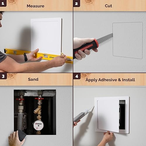 Vista 19 de Morvat Panel de acceso de 14 x 14 pulgadas para paneles de yeso y techo con puerta, plástico ABS duradero de alta resistencia y caja de acceso