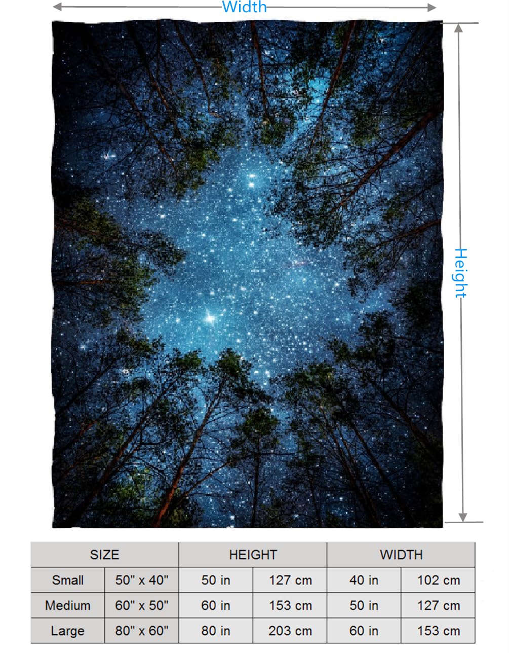 NANGA　STARRY SKY BLANKET Amazon.com: Constellation Galaxy Starry Night Stars Glow in The