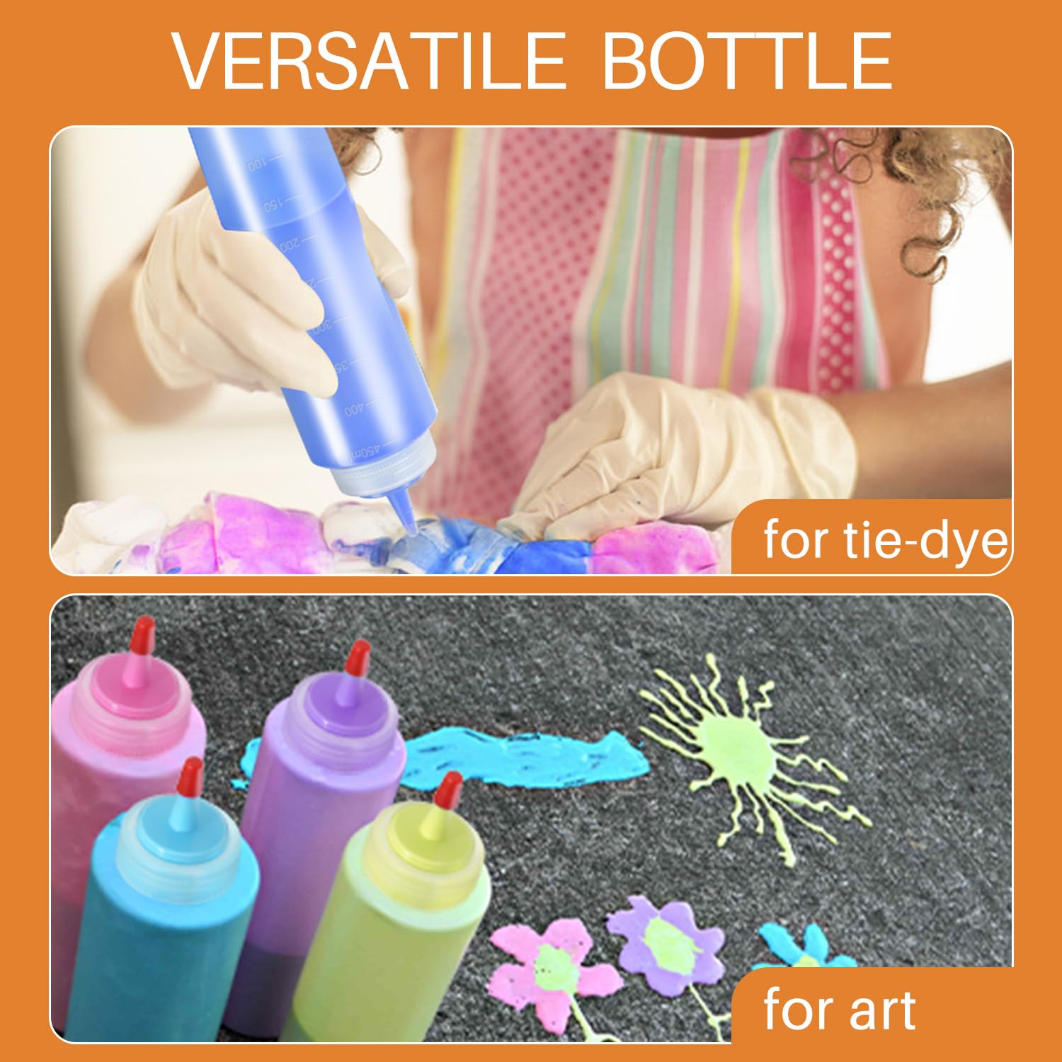Botellas exprimibles, 16 onzas, a prueba de fugas, botellas de condimentos de boca ancha para líquidos, salsas, aceite de salsa de tomate, paquete de 6 6