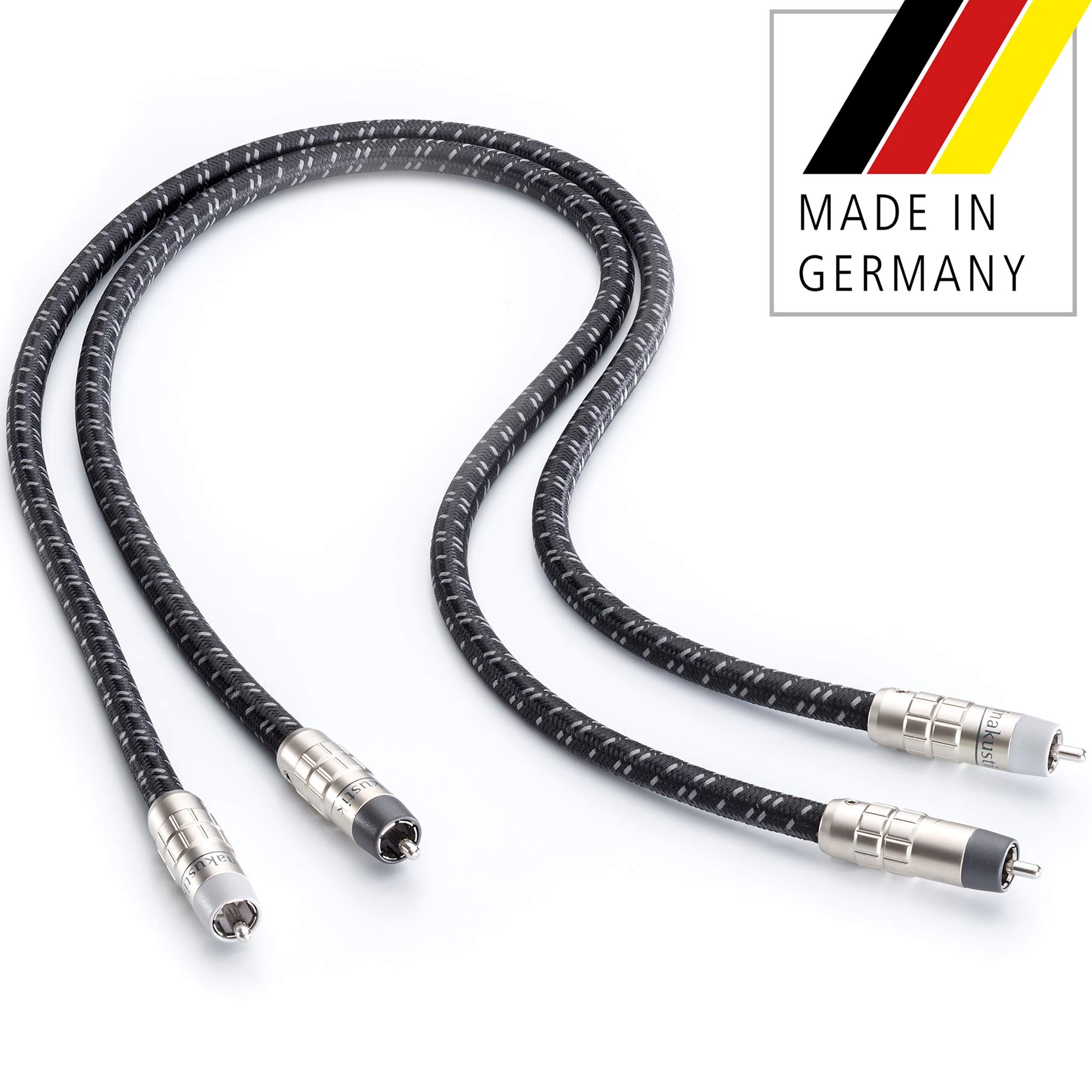 inakustik - 0060410S1 - Excellence Stereo Silver-Plated Audio Cable SE Set, charcoal, Länge 0,75 m - Image 2