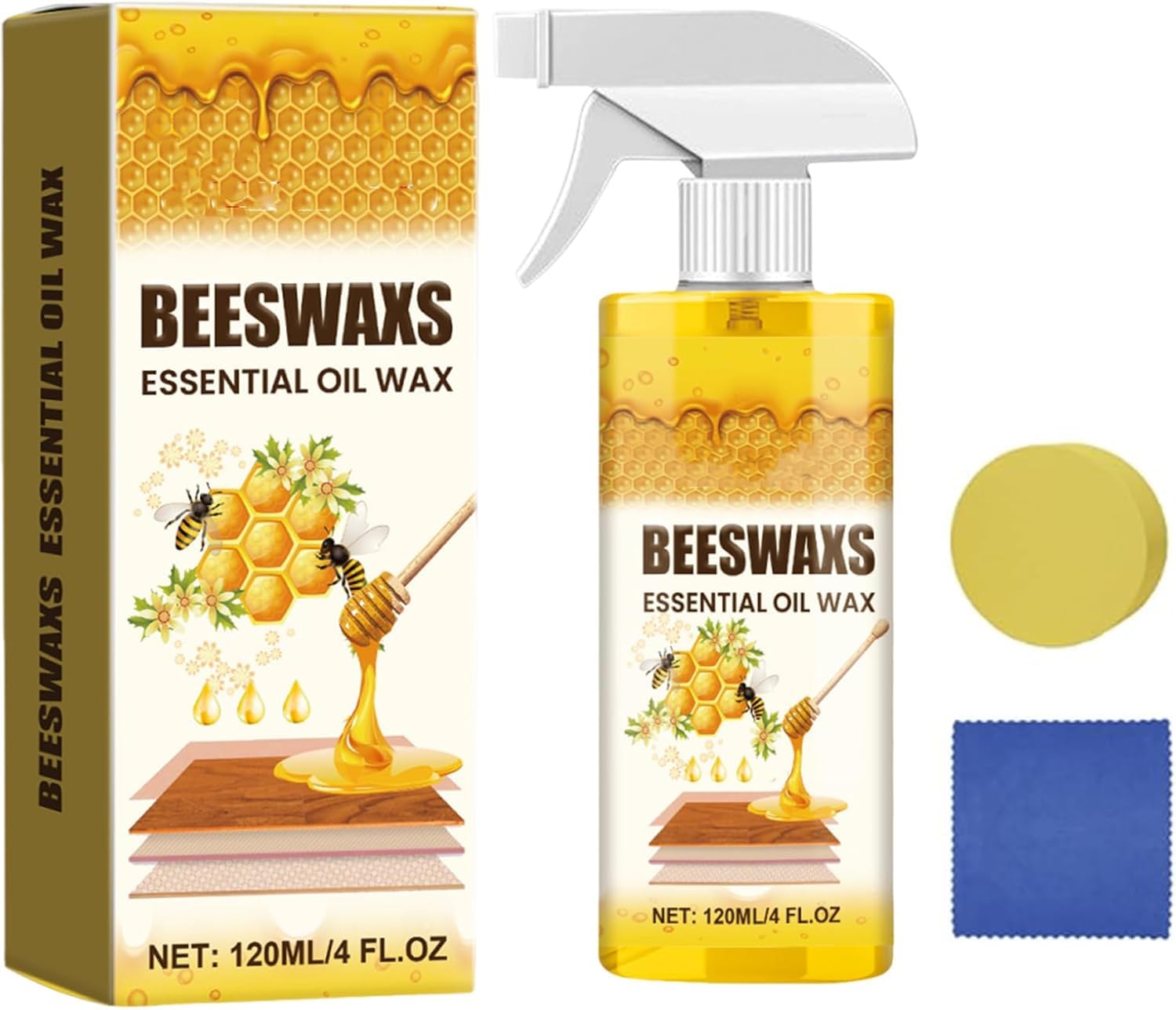 Photo 1 of Easybos Beeswax Wood Polish Spray, Beeswax Essential Oil Wax for Furniture & Floor Cleaning, Restores Shine, Protects and Conditions Wood Surfaces, 1 Pack