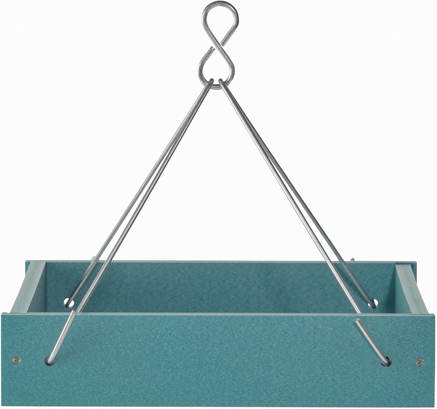 Birds Choice Hanging Platform Bird Feeder Small Recycled Plastic Bird Feeder with Mesh Bottom Made in USA - Lake Blue