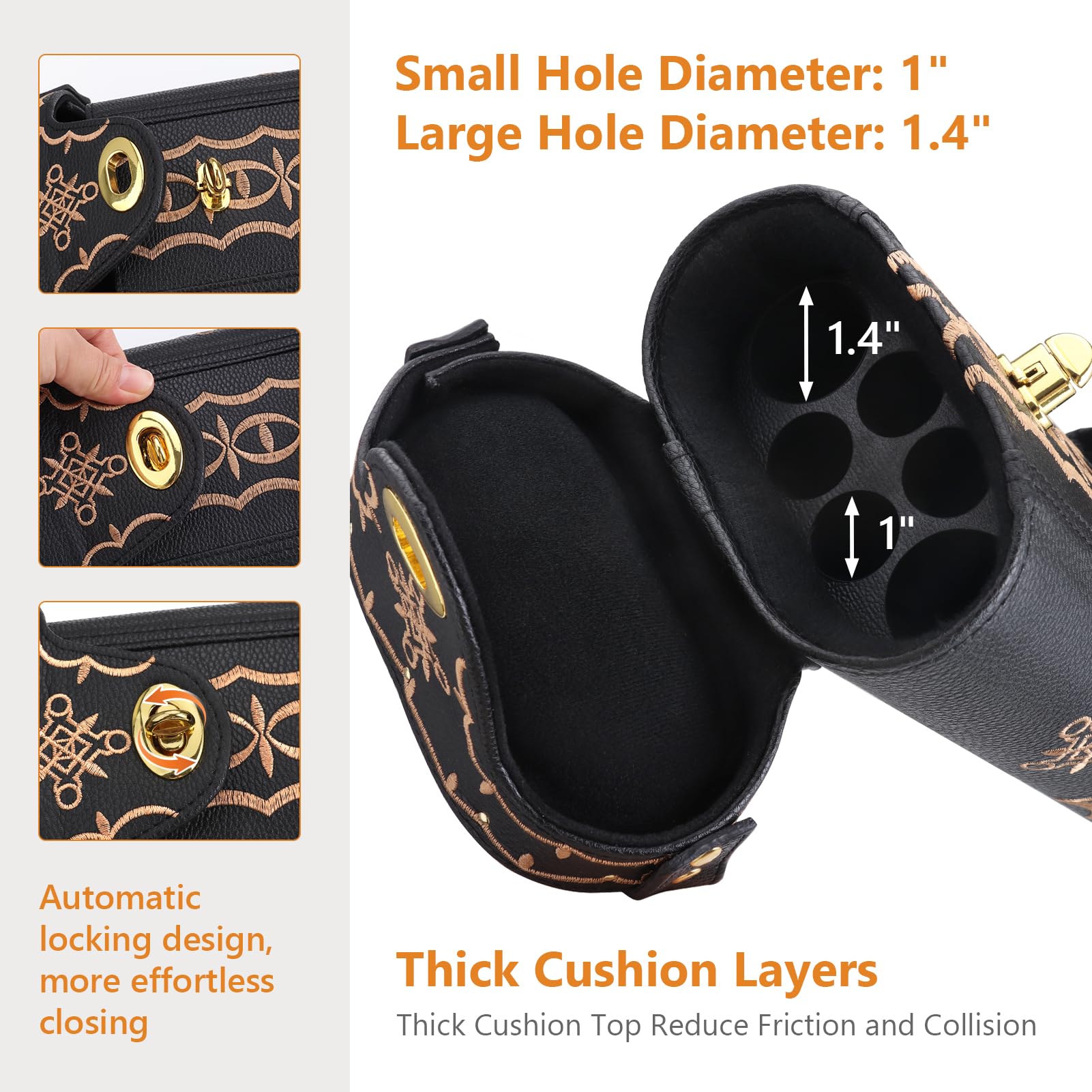 Embroidered Letherette Snapklik.com : 2x4 Hard Pool Cue Case 2B4S Billiard Stick Carrying Cue ...