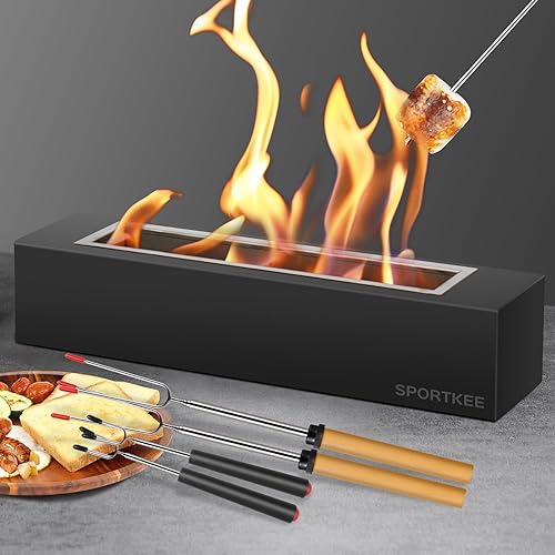 Miniatura 8 de Hoguera de mesa, hoguera de mesa para interiores y exteriores, rectangular de etanol sin humo, fogata portátil de escritorio, cuenco de hormigón,