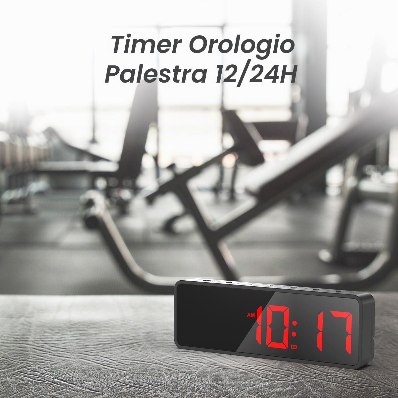 ANJANK Timer Palestra Magnetico Portatile & Orologio,Conto Alla Rovescia/Su, Cronometro, Timer per Intervalli di Allenamento con batteria potente, Telecomando, Regolazione Luminosità & Volume