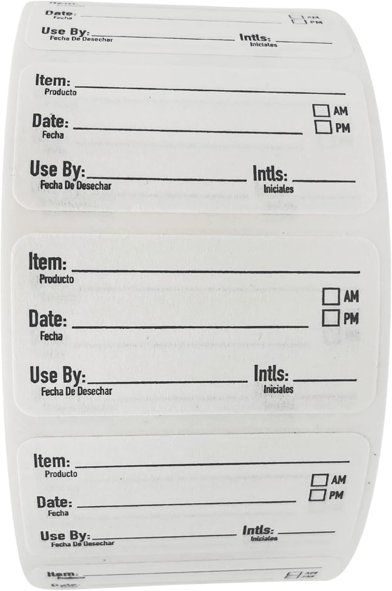 Etiquetas para alimentos solubles 2x1, 250 pegatinas para contenedores de alimentos, negro | Ideal para frigorífico, congelador y despensa, organiza comidas preparadas y sobras fácilmente, se adhiere bien, se disuelve rápidamente sin residuos