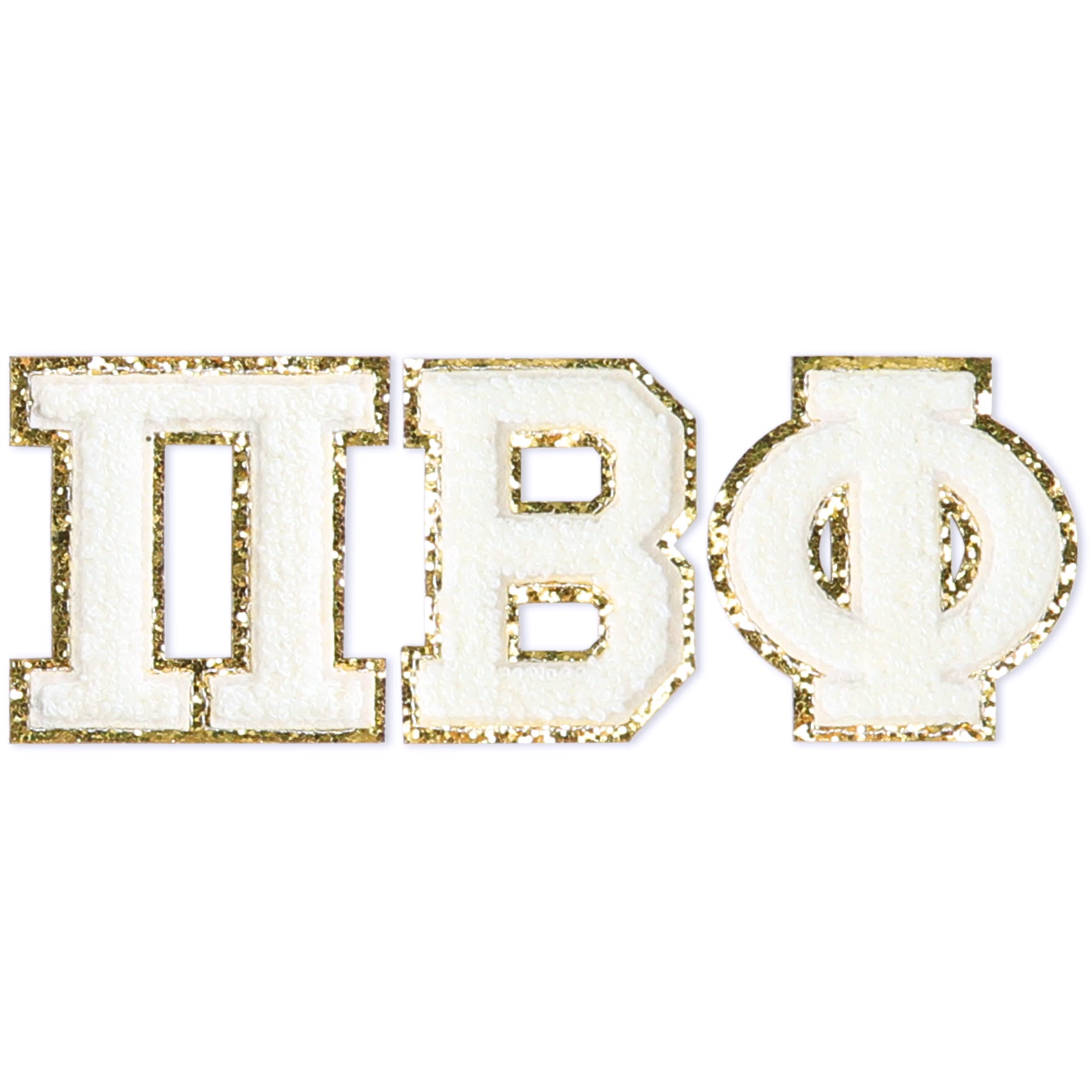 Sorority Shop Pi Beta Phi Chenille Letter Stickers - Adhesive Back, Set of 3 Greek Letters