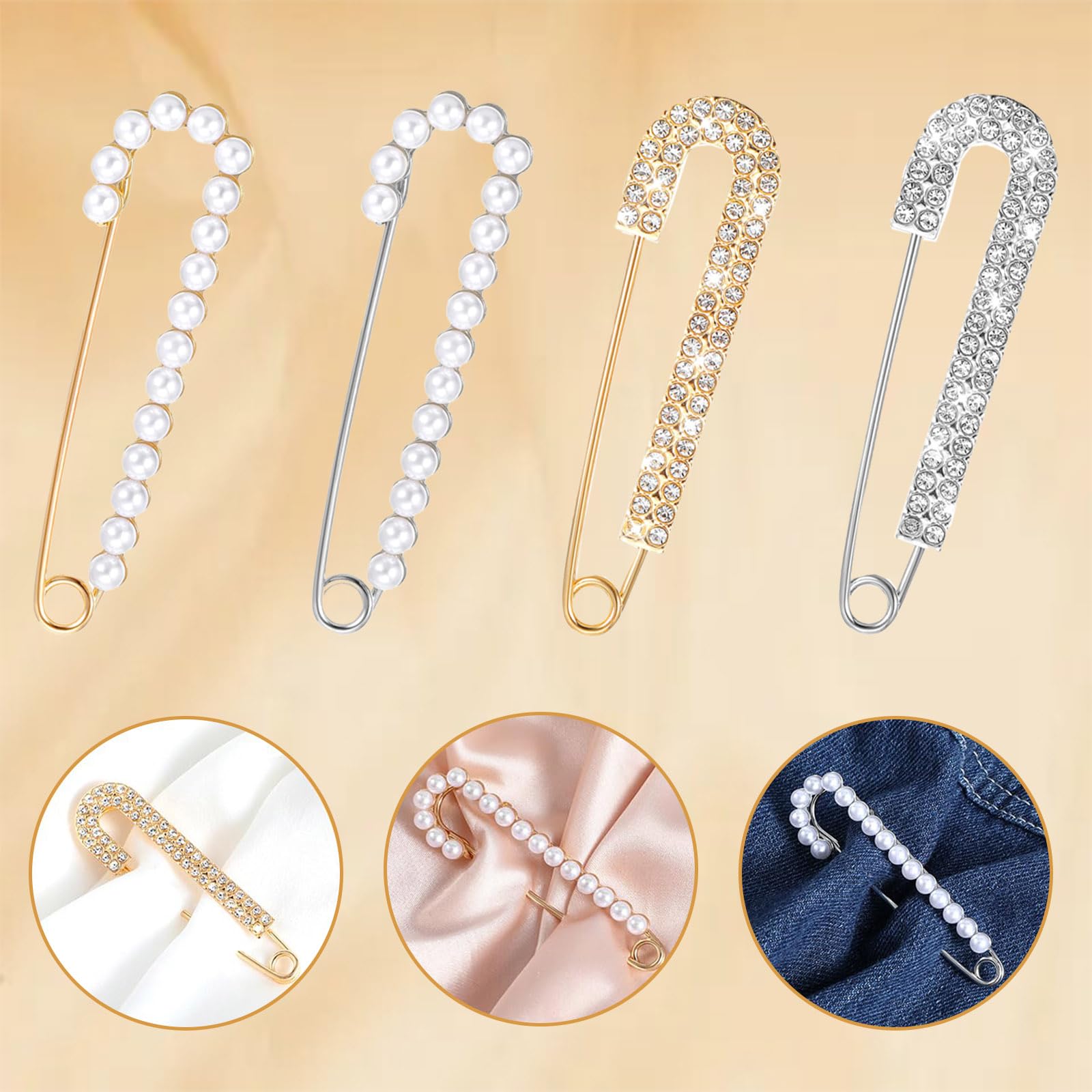 Broche en perles et strass pour femme, petites épingles à nourrice décoratives pour vêtements, hijab, pulls, jupes, robes, pantalons, manches, chapeaux, colliers, écharpes, sacs