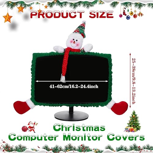 Miniatura 2 de Funda elástica para monitor de computadora de Navidad, decoración de Navidad, cubierta de borde para monitor de computadora, cubierta elástica para
