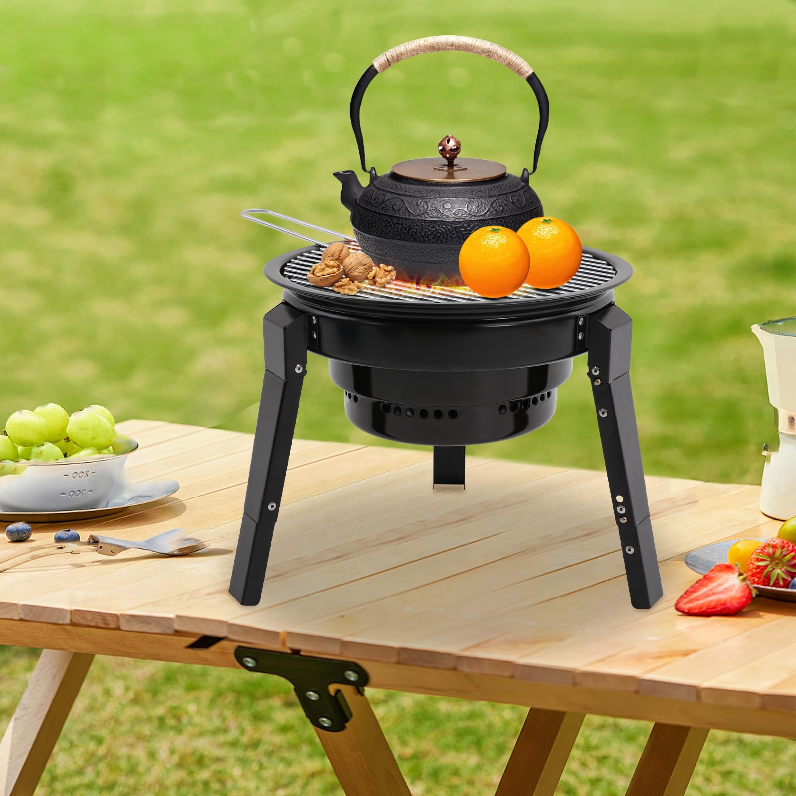 Barbecue a carbonella, da campeggio, a carbone, portatile, da campeggio, a carbonella, per picnic, giardino, terrazza, campeggio, viaggi