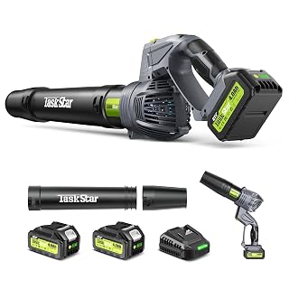 Leaf Blower for Lawn: 550CFM Battery Electric Cordless Small Blower with Swivel Head Total 8.0 Ah Battery & Charger - Mini-Leaf for Decker Car Patio Yard - Amazon product rated Grade A