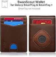Vista 4 de Cartera para Galaxy SmartTag, Marrón, Carteras con soporte para rastreador