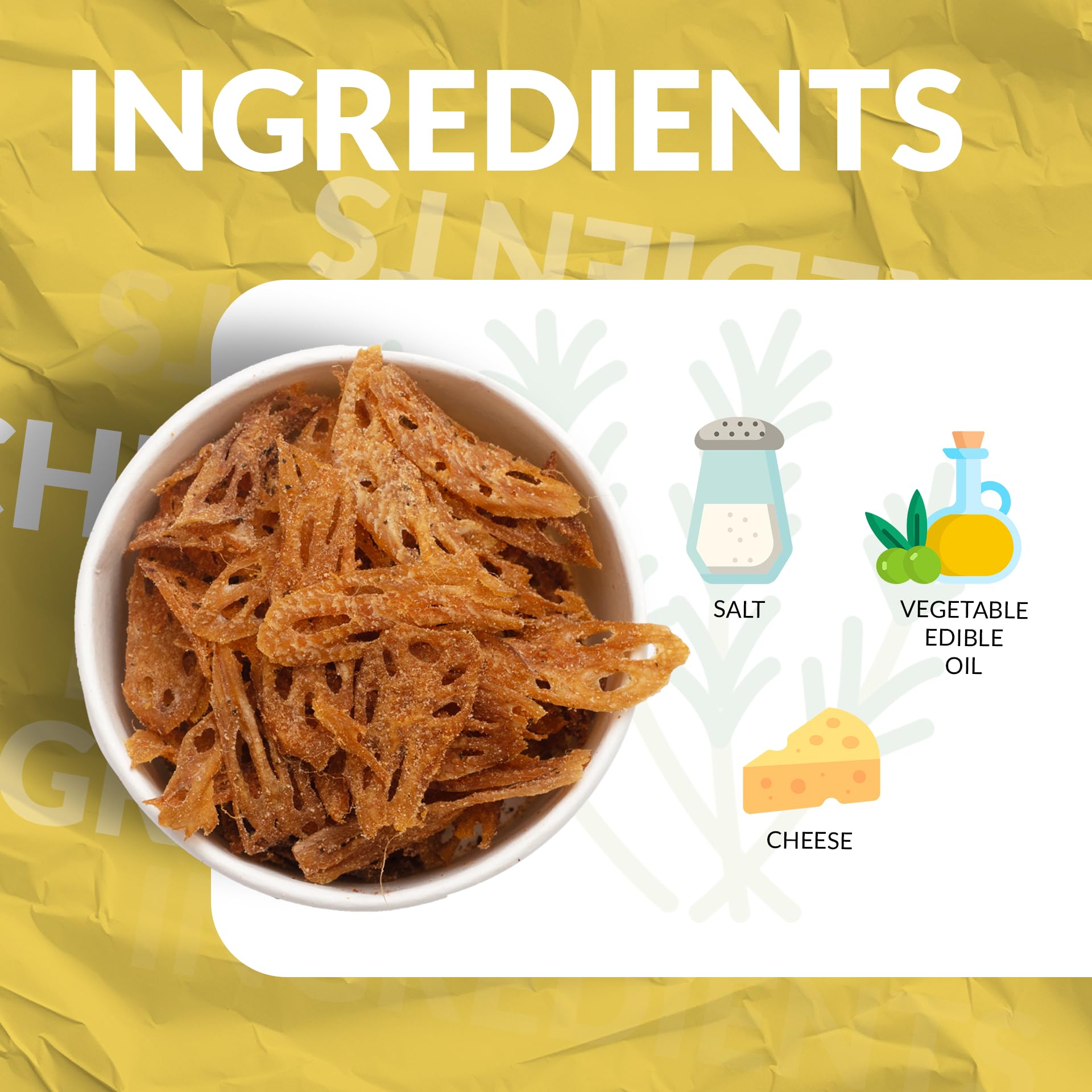 Avarya Lotus Root Chips 100 Gms | Crispy Lotus Stem Chips - Cheese & Herbs Flavour | Low in Oil | Health Savoury Snack | Vegan Snack | Pack of 1 2
